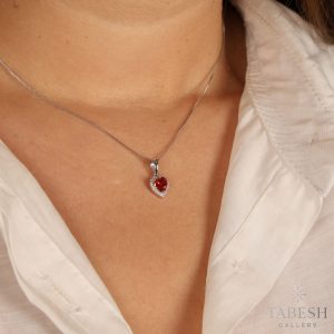 گردنبند-نقره-نگین-قرمز-کد-212-1
