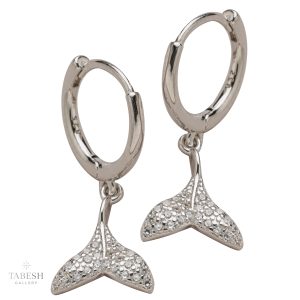 گوشواره نقره دم وال کد 111