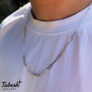 گردنبند نقره مردانه آجری کد 0211