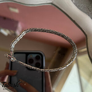 دستبند نقره مردانه کرال سیاه قلم کد 0311