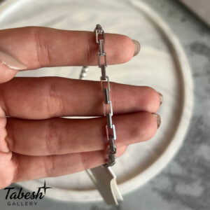 دستبند نقره مردانه آجری کد 0315