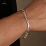 دستبند نقره مردانه دوبل کد 03113