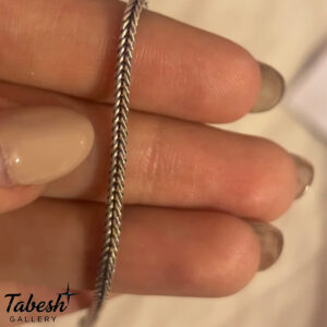 دستبند نقره مردانه میرو سیاه قلم کد 03111