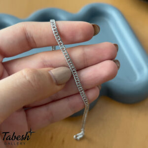 دستبند نقره مردانه دوبل کد 03110