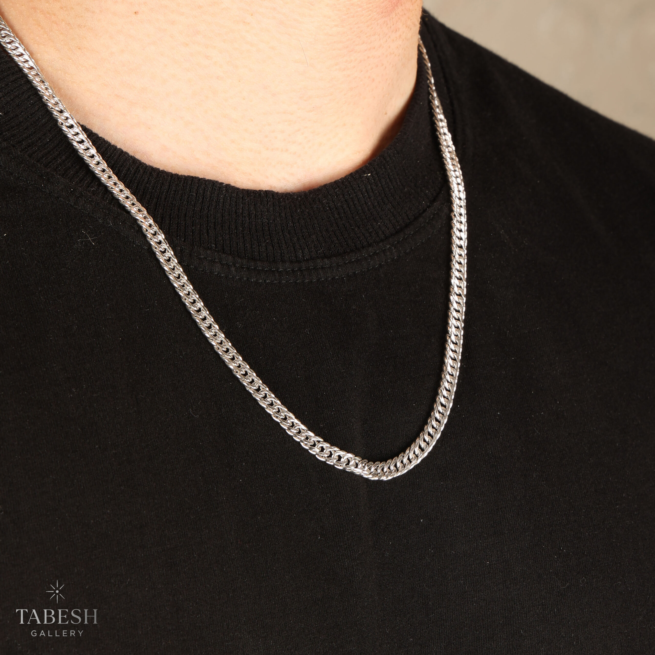 گردنبند نقره مردانه كارتيه دوبل كد0212