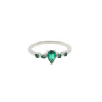 انگشتر نقره اشک سبز کد 411