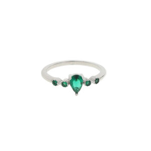 انگشتر نقره اشک سبز کد 411