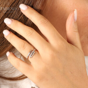 انگشتر نقره برگ کد 412