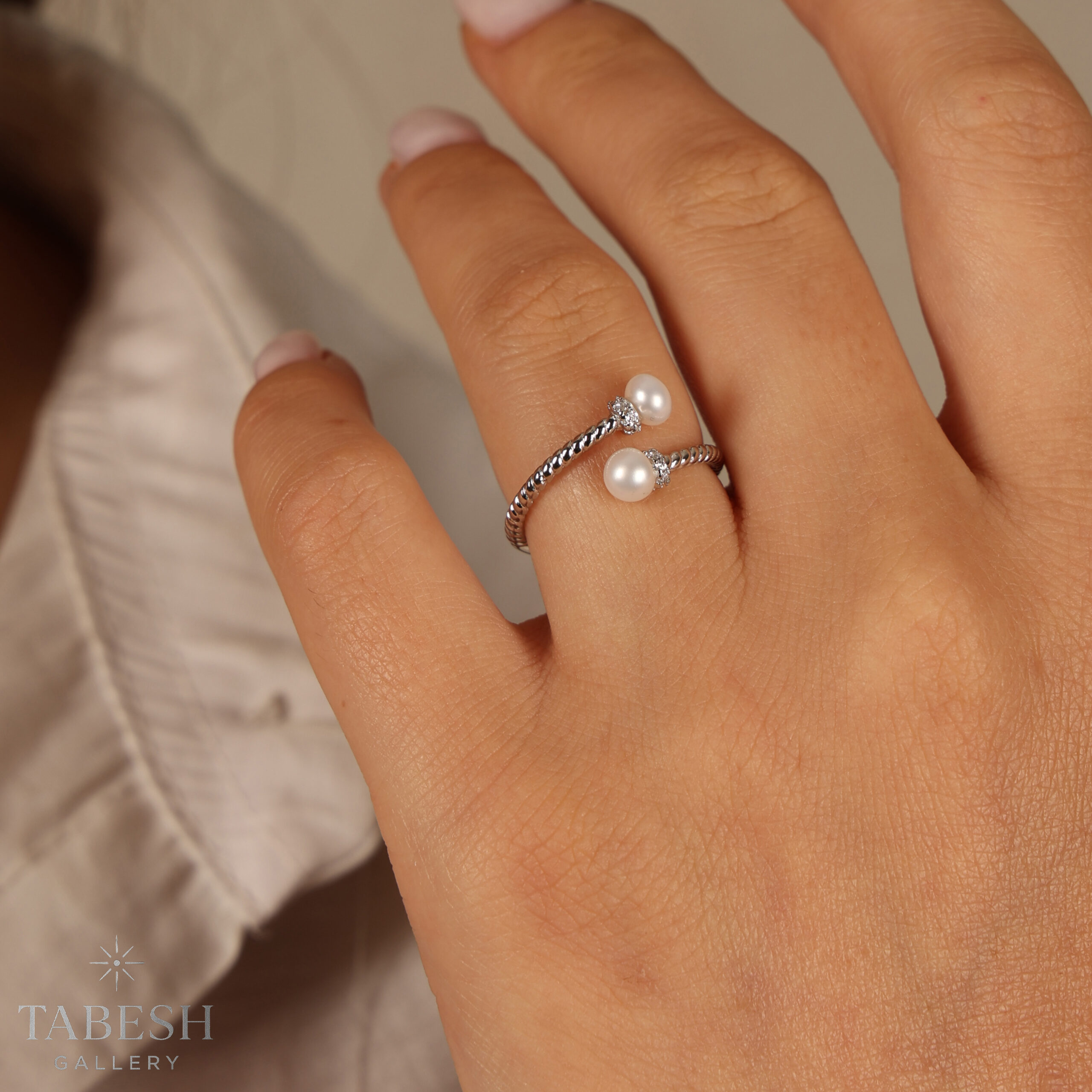 انگشتر نقره مروارید کد 414