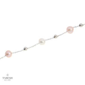 گردنبند نقره مرواريد کد 215