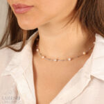 گردنبند نقره مروارید کد 215