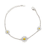 دستبند نقره گل کد 317