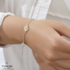 دستبند نقره گل کد 317