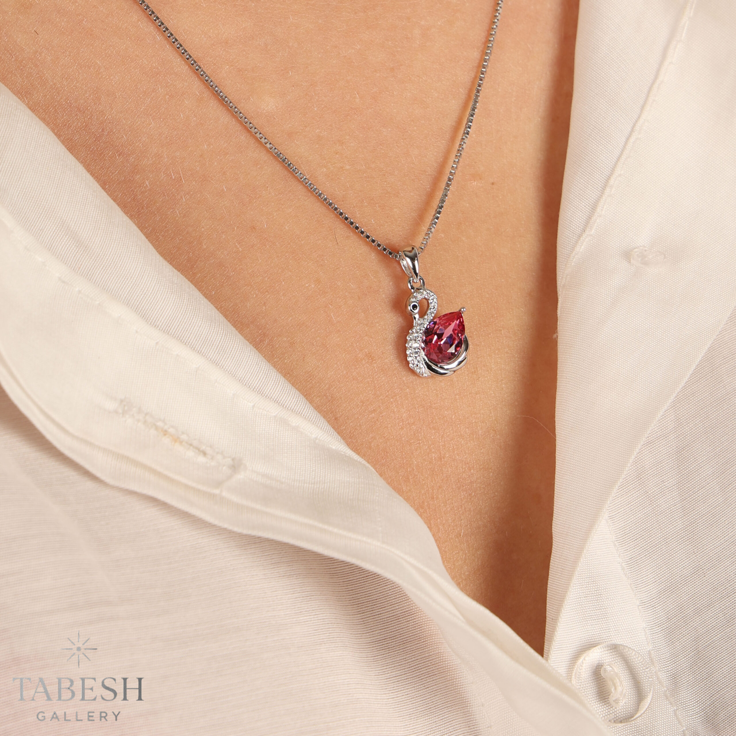 گردنبند نقره سواروسکی کد 2111