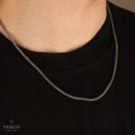 گردنبند نقره مردانه میرو سیاه قلم کد 02110