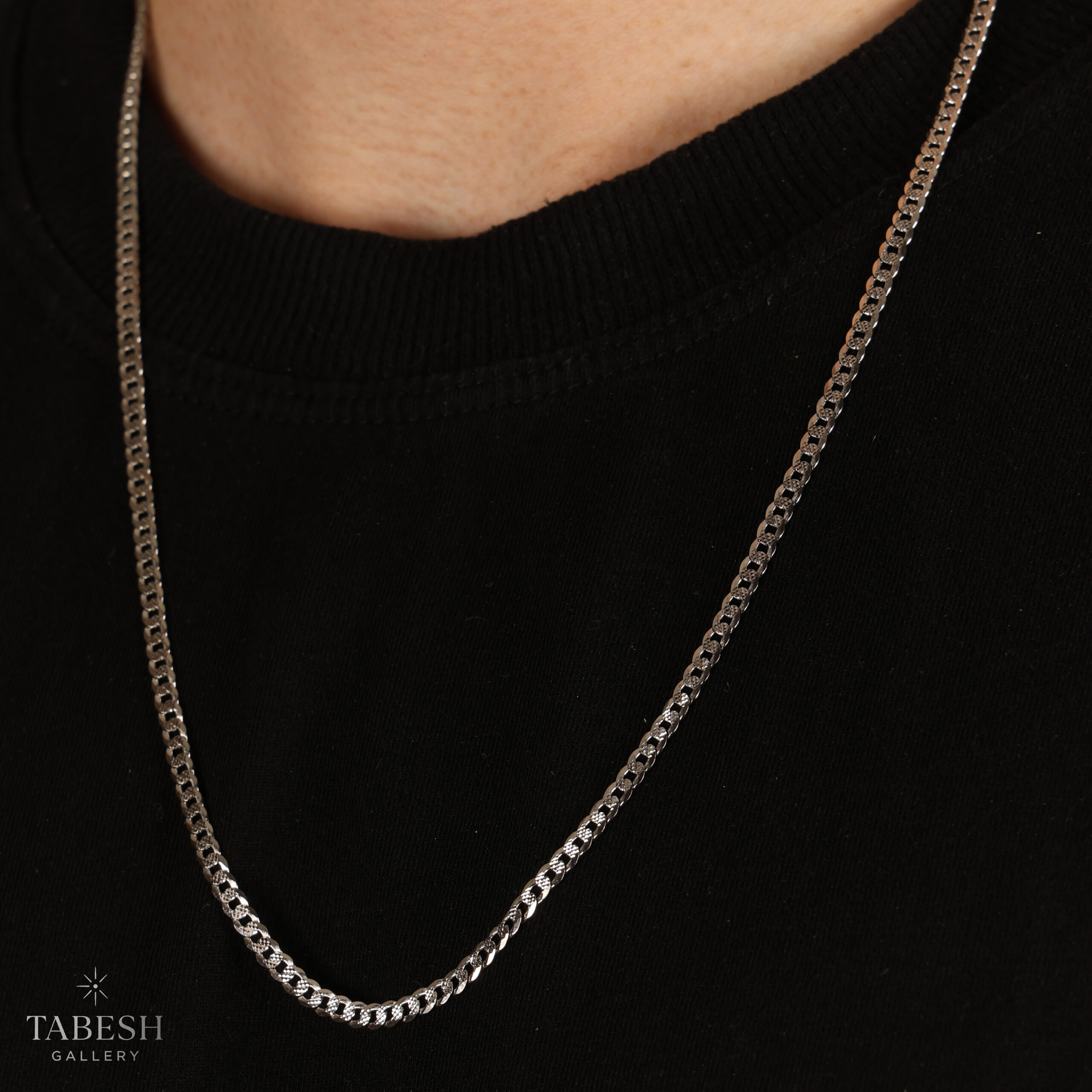 گردنبند-نقره-مردانه کارتیه-تخت-تراش-کد 0218-1